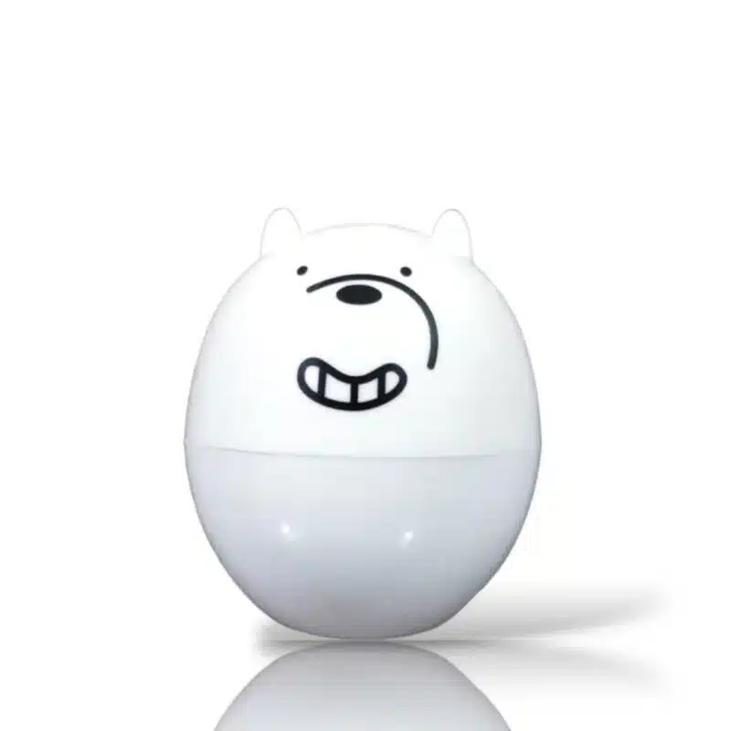 Cute Cartoon Egg Shape Portable Contact Lens Case- White