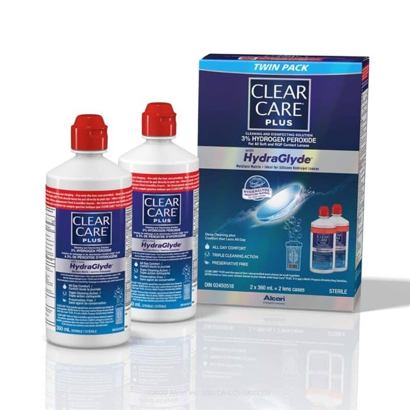 CLEAR CARE® Plus HydraGlyde Contact Lens Solution Twin Pack, 2 x 360 mL
