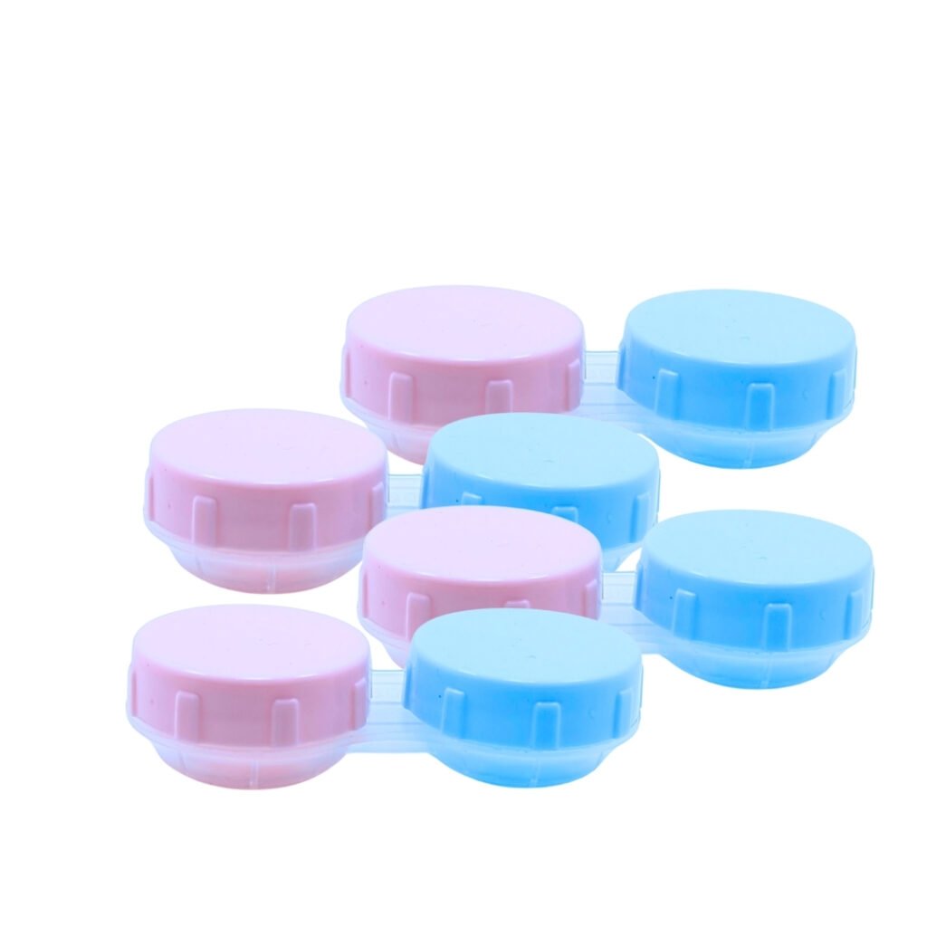 Stylish Dual-Color Contact Lens Case (Pink & Blue)
