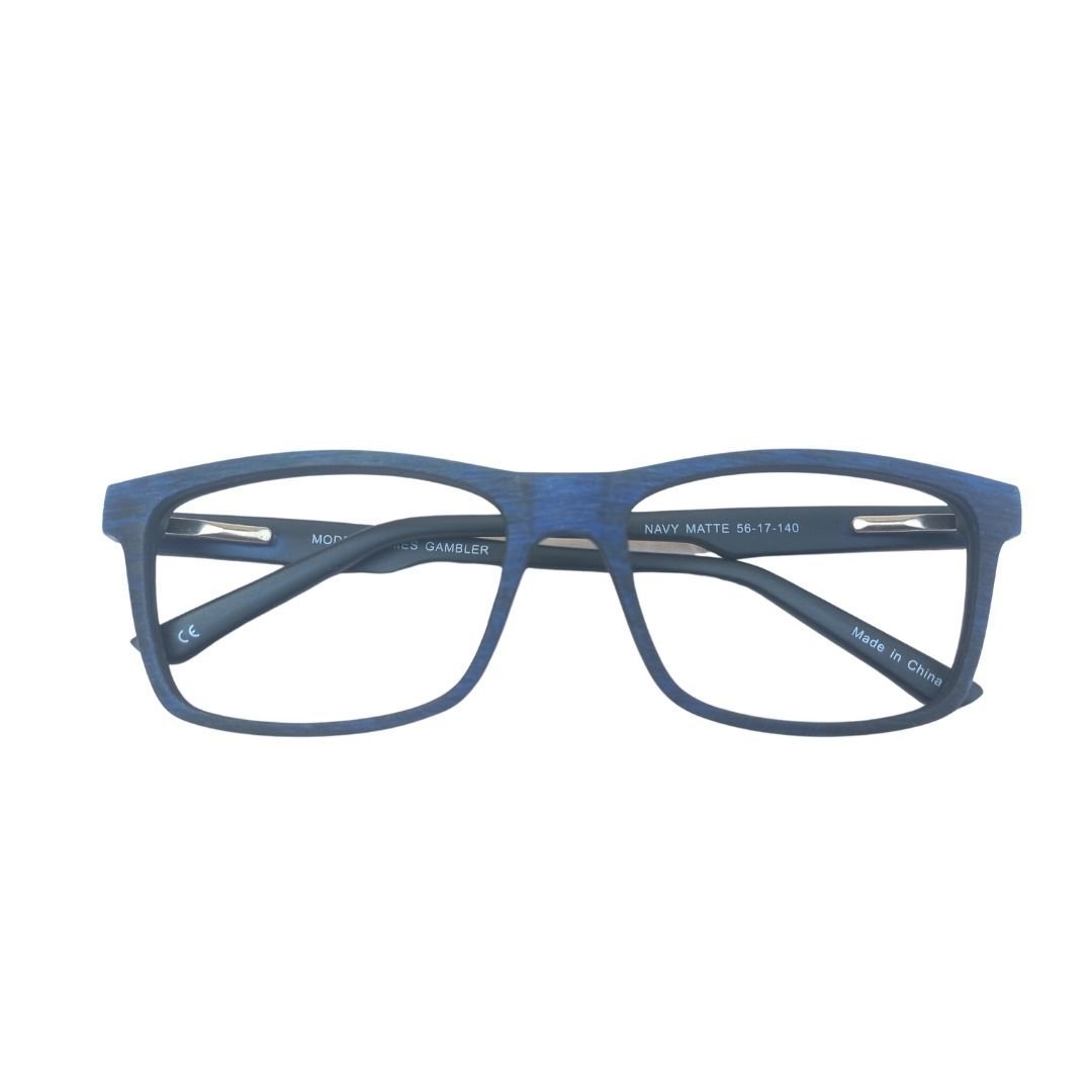 Modern Times Gambler Unisex Eyeglasses Navy Blue