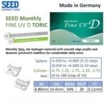 Seed Fine UV D Transparent Toric Contact Lens For Astigmatism