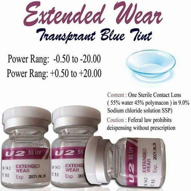 U2 Transparent Extended Wear Contact Lens